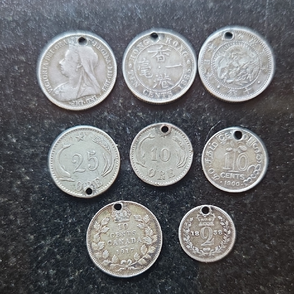 Vintage Silver Coins Collection.   Lucky Silver Charms From The War